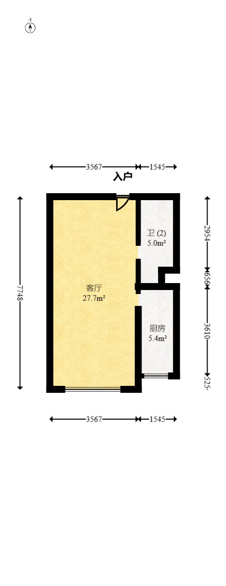山水花都  1室1厅1卫   38.00万室内图1