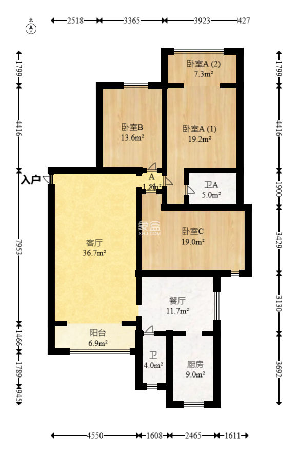 望麓锦园  3室2厅2卫   95.80万