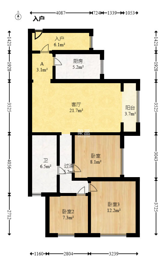 荣泰广场  3室2厅1卫   77.00万