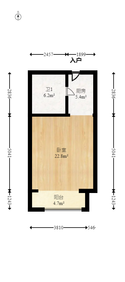 江山帝景哈佛  1室1厅1卫   32.00万室内图1