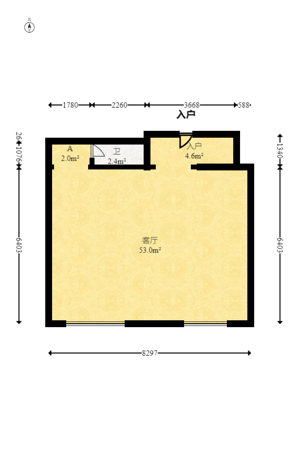 梅溪湖金茂湾  1室1厅1卫   39.80万室内图1