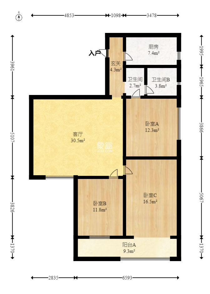 海利宿舍  3室2厅1卫   102.00万