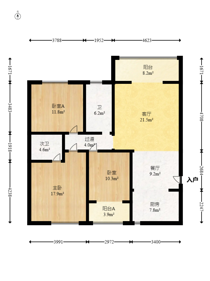 尚都花园城 3室2厅2卫 78.98万 尚都花园城 3室2厅2卫 78.98万户型图