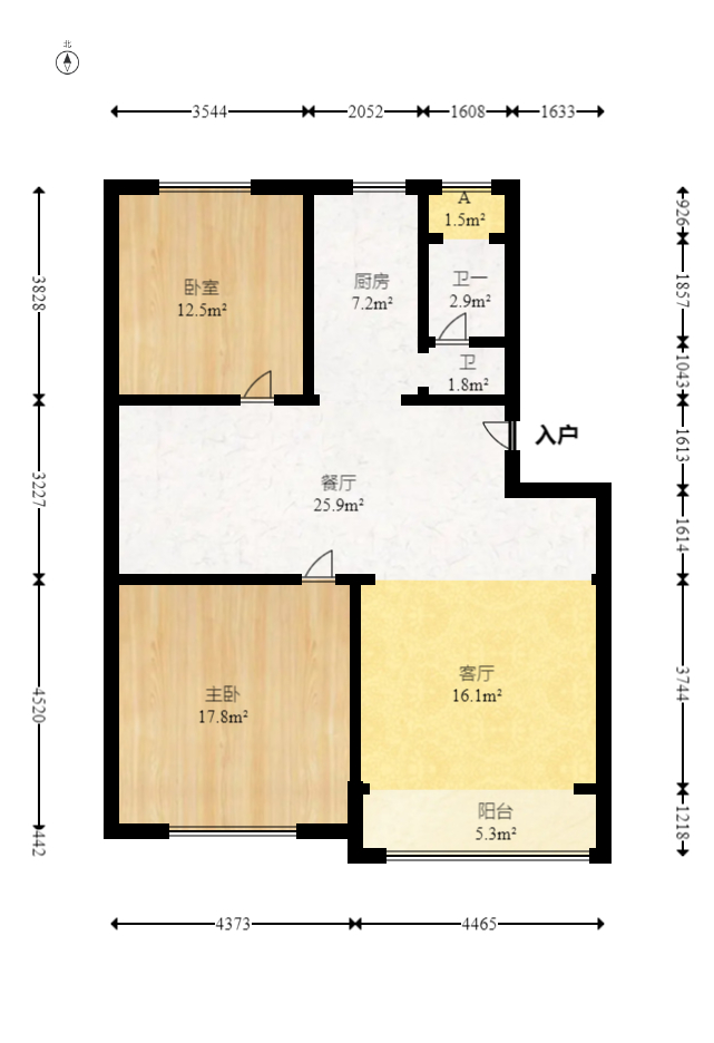 星沙汽配城(大塘村农机市场) 2室2厅2卫 43.8万 星沙汽配城(大塘村农机市场) 2室2厅2卫 43.8万户型图