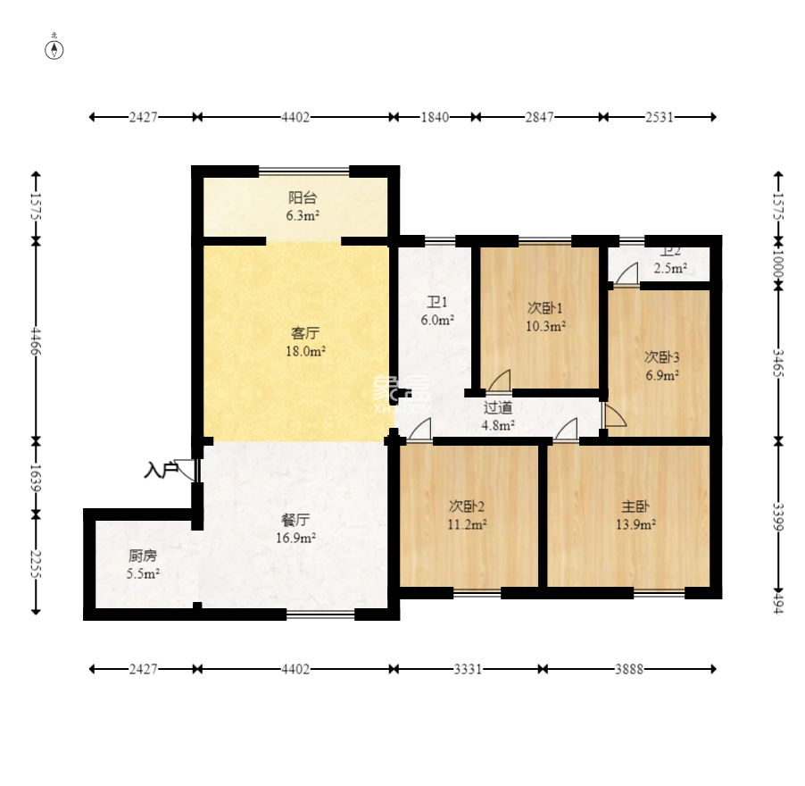 滨江君悦香邸  3室2厅2卫    130.0万