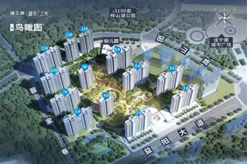 建工城城市之光 3室2厅1卫 2500.0元/月 建工城城市之光 3室2厅1卫 2500.0元/月小区图