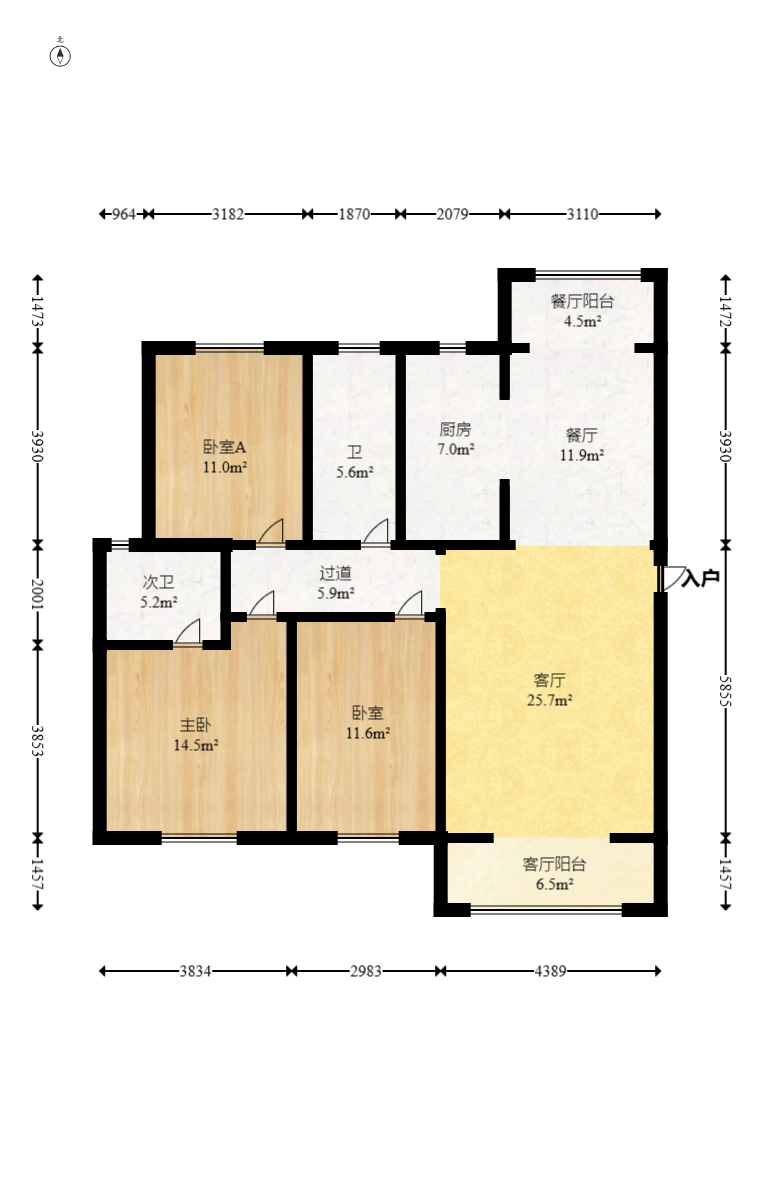 长永佳苑  3室2厅1卫    56.8万 长永佳苑  3室2厅1卫    56.8万户型图