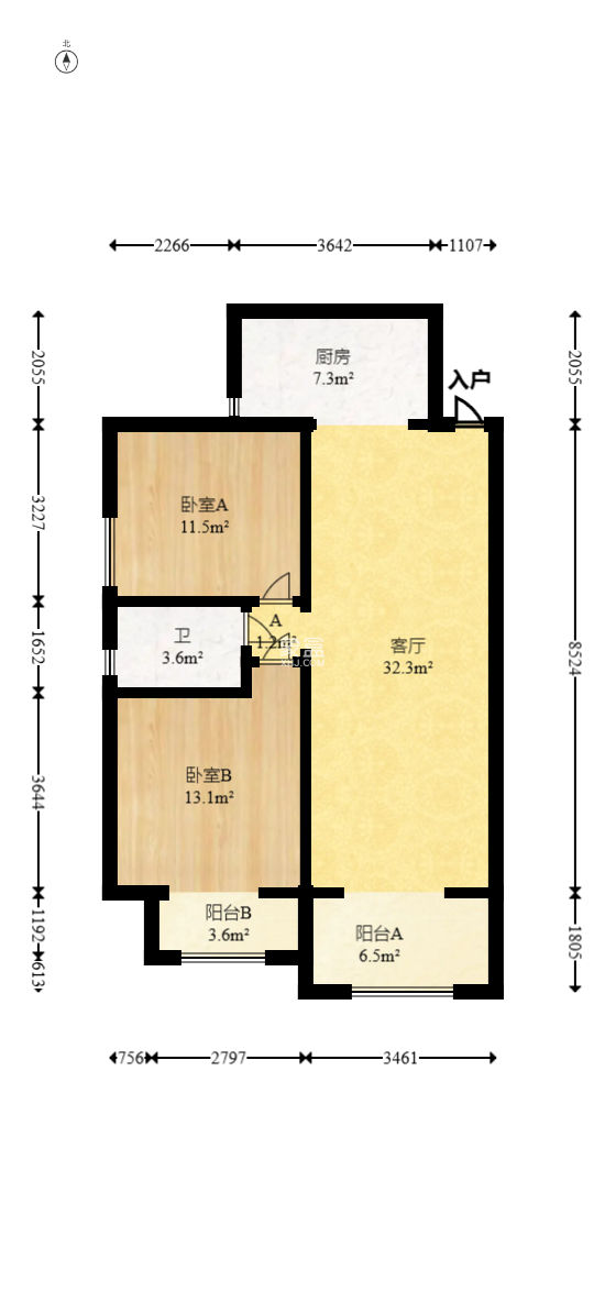 月畔湾  2室2厅1卫   69.80万