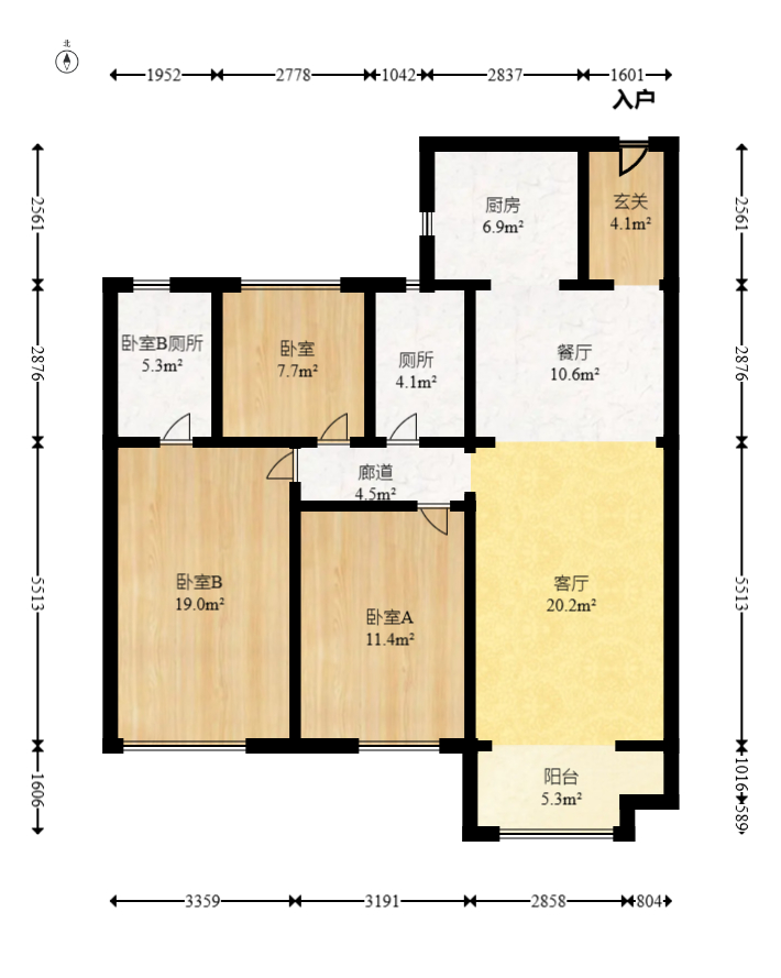 中海阅麓山一期  3室2厅2卫   180.00万室内图1