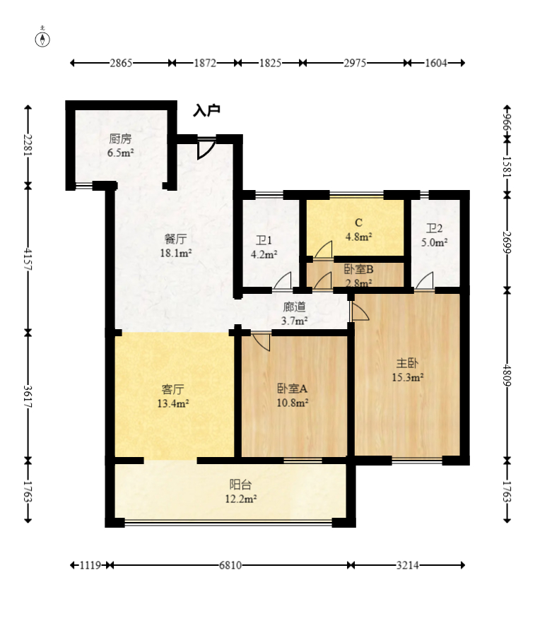 汉唐翰林府  3室2厅2卫    89.76万室内图1