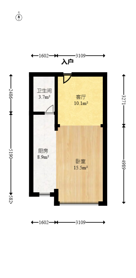 中信文化广场（中信新城二期）  1室0厅1卫   23.00万室内图1