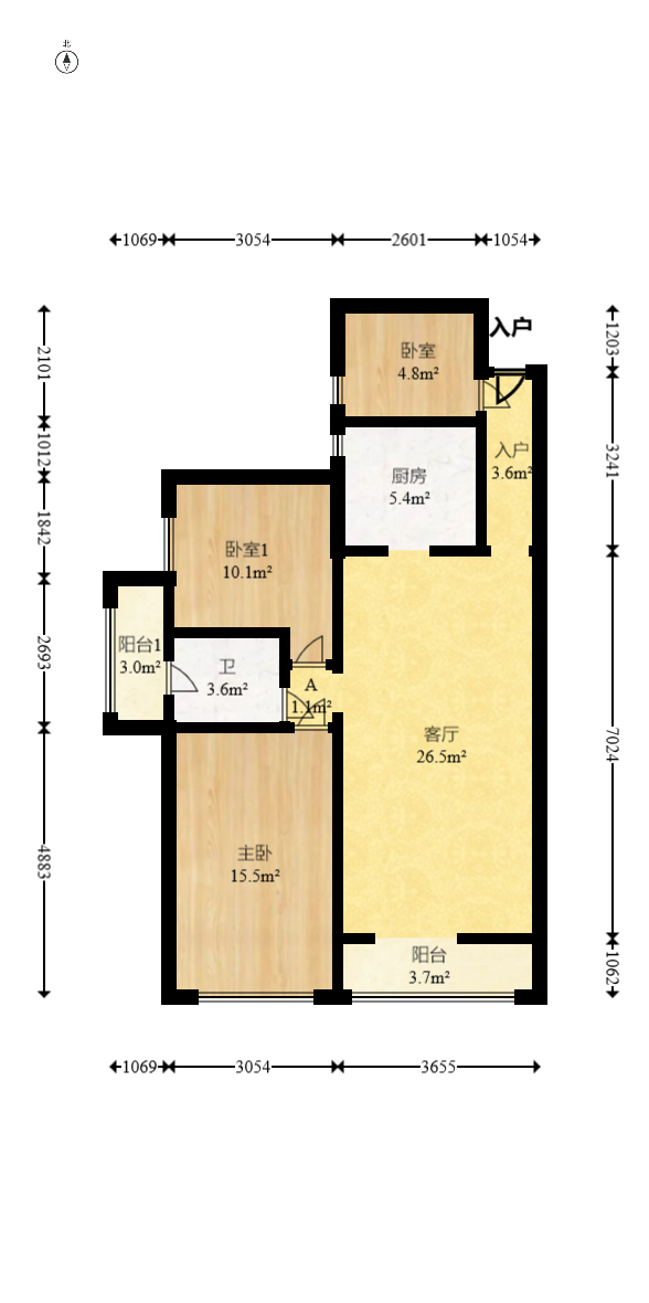 和悦城(蟠龙景苑)  3室2厅1卫    56.5万 和悦城(蟠龙景苑)  3室2厅1卫    56.5万户型图