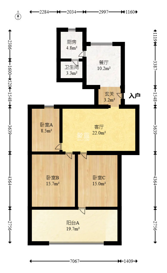 湘农桥社区  3室2厅1卫   112.00万