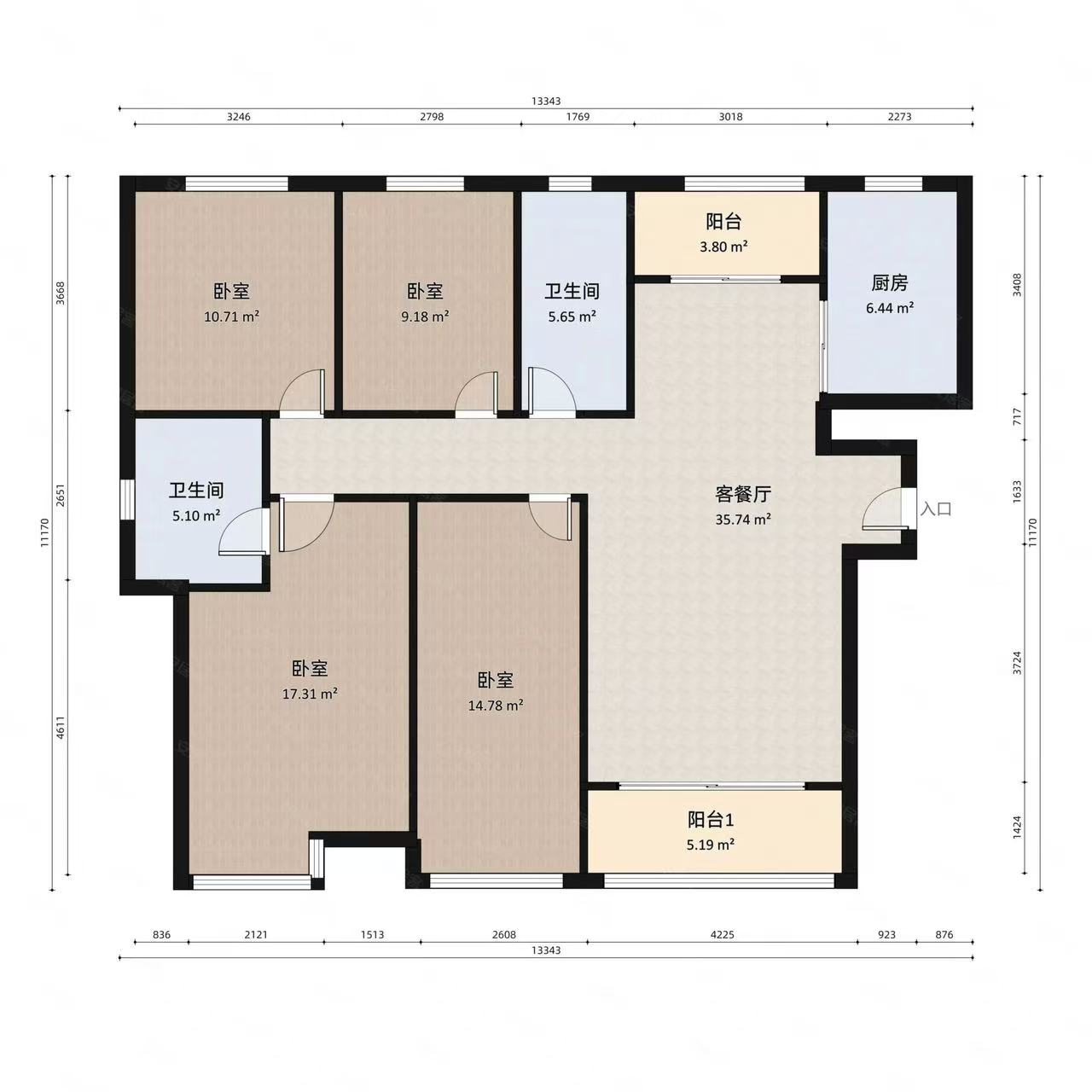 云顶上品 4室2厅2卫 2000.0元/月 云顶上品 4室2厅2卫 2000.0元/月户型图