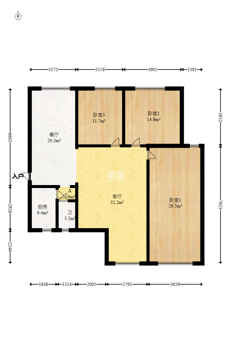金鴻宇大廈  3室2廳2衛(wèi)   105.00萬