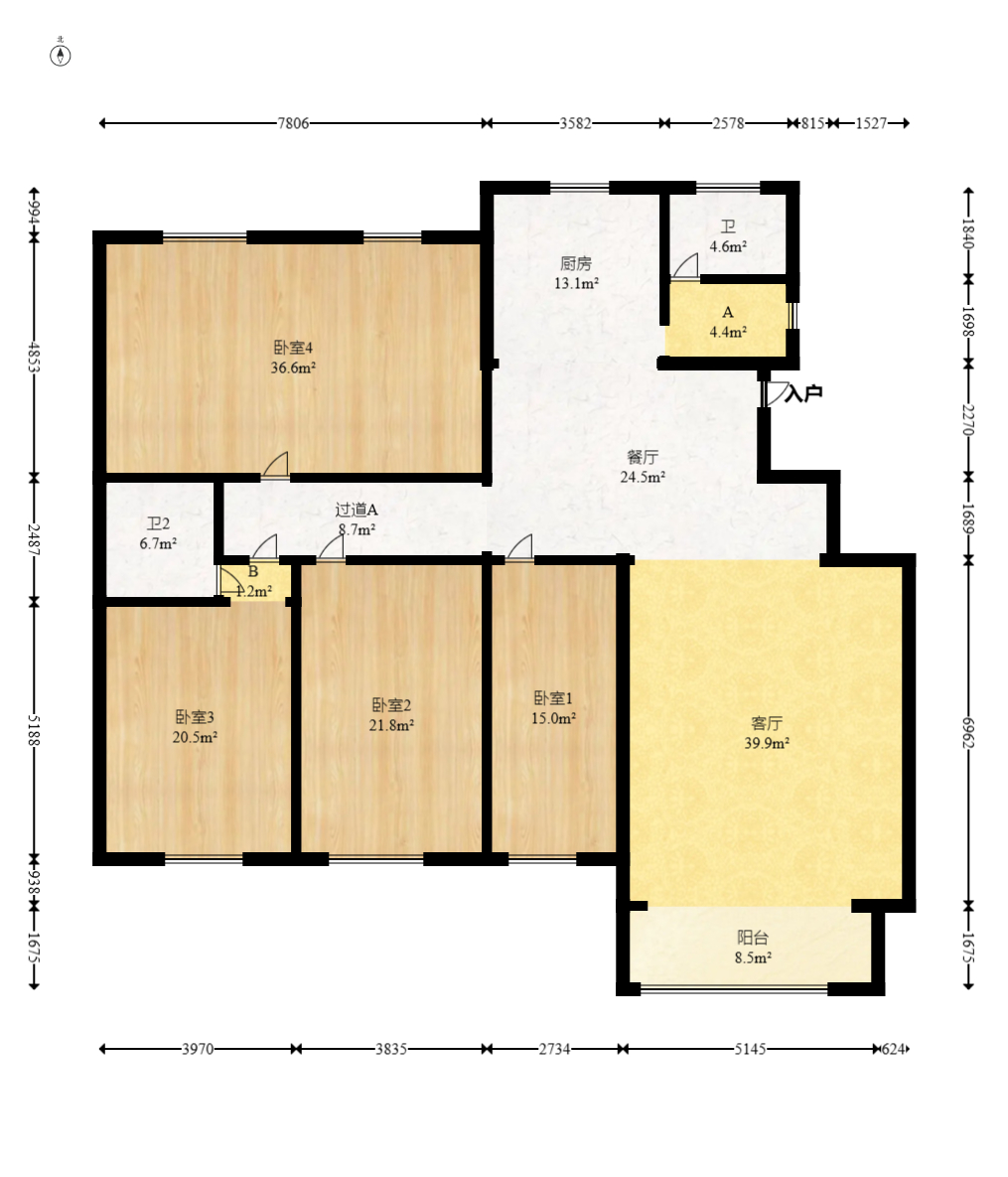 丽景新贵  5室2厅2卫   160.00万室内图1
