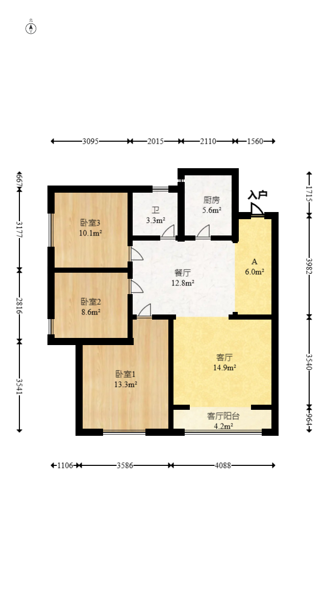 夏威夷碧水春城(碧桂园城市花园)  3室2厅1卫    78.0万 夏威夷碧水春城(碧桂园城市花园)  3室2厅1卫    78.0万户型图