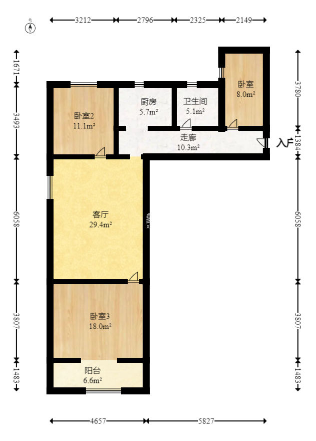 明天一城  3室2厅1卫   59.00万