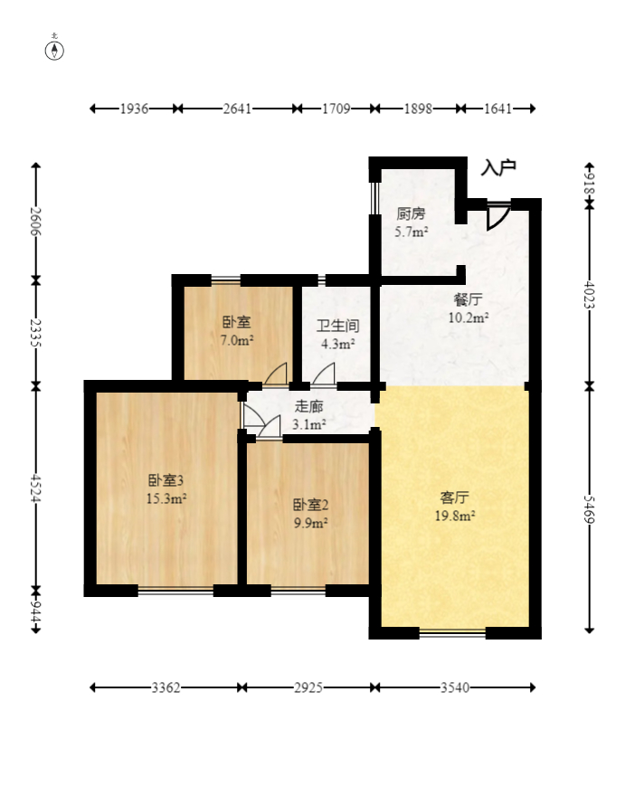 华远海蓝郡  3室2厅2卫   57.80万室内图1