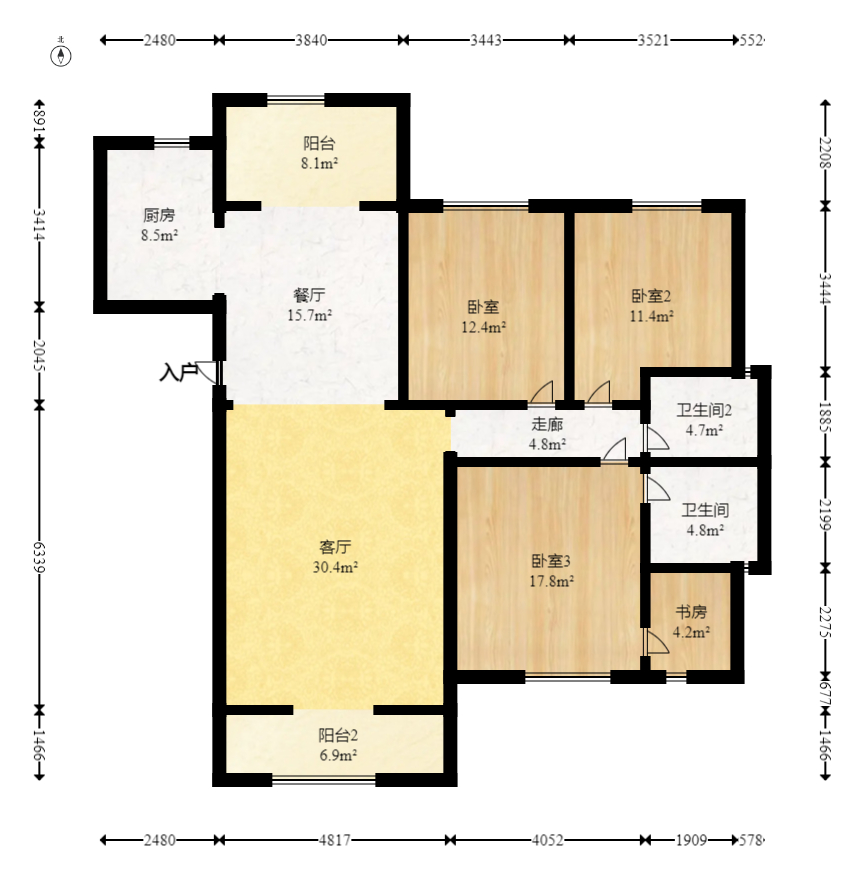 东方壹品  3室2厅2卫    80.0万 东方壹品  3室2厅2卫    80.0万户型图