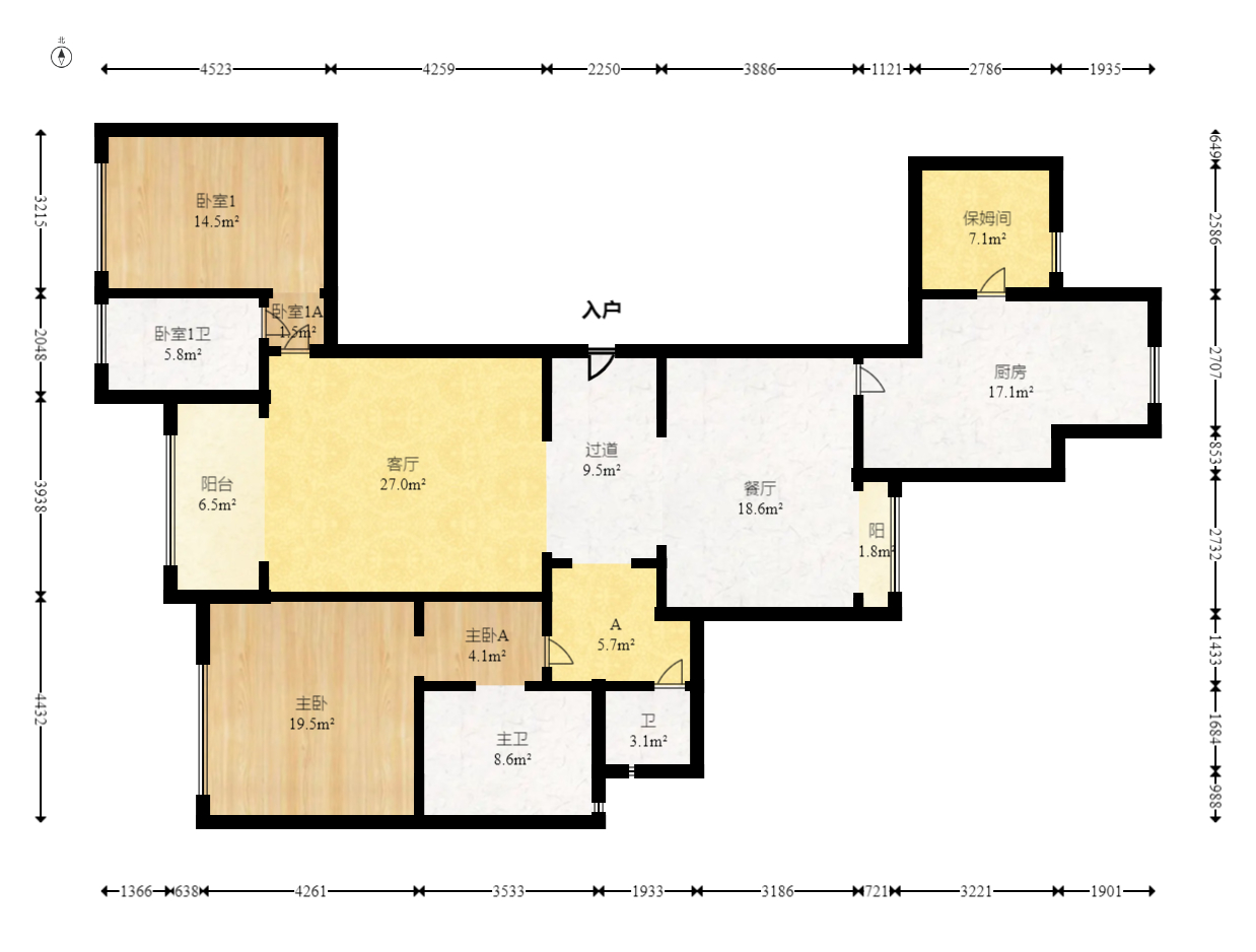 华远隆玺  3室2厅3卫    540.0万 华远隆玺  3室2厅3卫    540.0万户型图