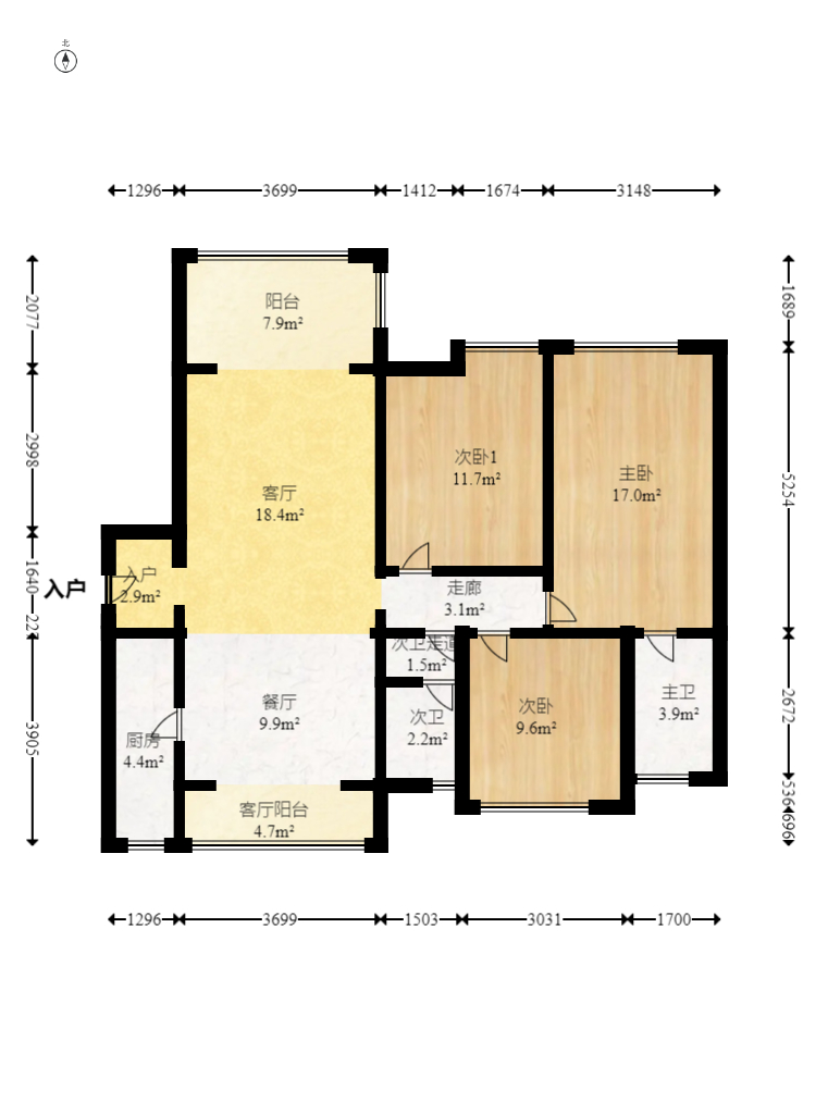 海鑫城一期  3室2厅2卫    209.0万 海鑫城一期  3室2厅2卫    209.0万户型图