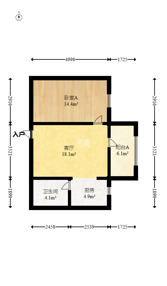 新国际（森和大厦）  1室1厅1卫   71.00万