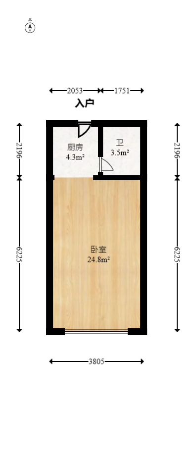 长房时代城  1室1厅1卫   31.30万室内图1
