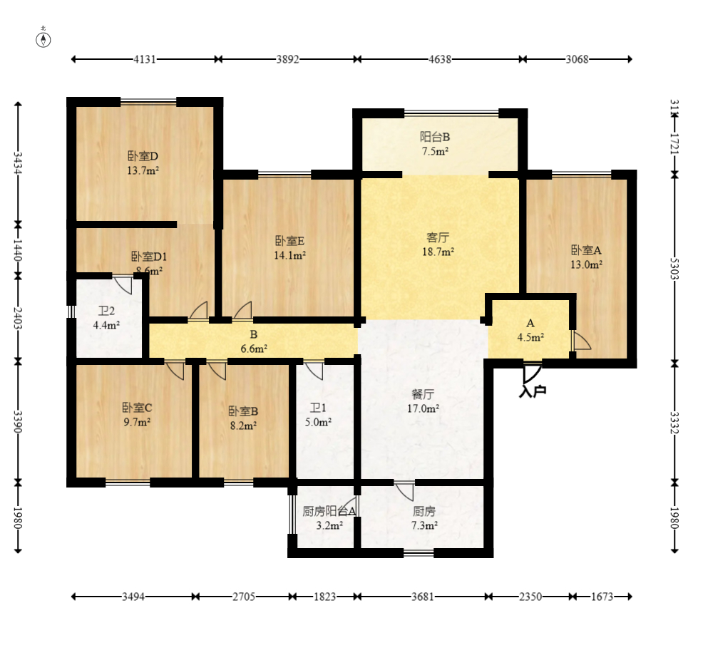 绿地长沙城际空间站(绿地新里佳苑) 5室2厅2卫 238.0万 绿地长沙城际空间站(绿地新里佳苑) 5室2厅2卫 238.0万户型图