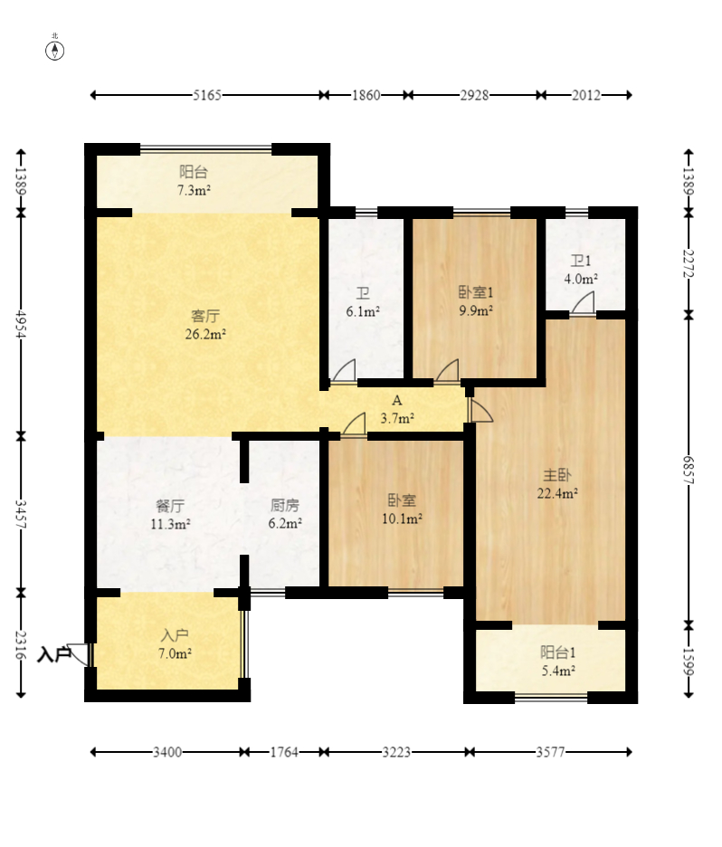 好望谷 3室2厅1卫 85.0万 好望谷 3室2厅1卫 85.0万户型图