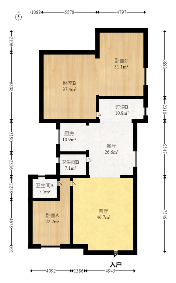 五矿万境蓝山 5室2厅3卫 300.0万 五矿万境蓝山 5室2厅3卫 300.0万户型图