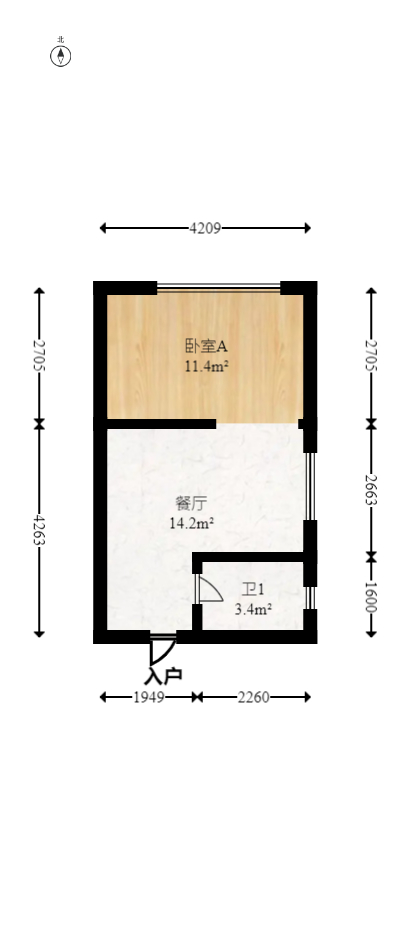 佳兆业云顶都汇 1室1厅1卫 28.0万 佳兆业云顶都汇 1室1厅1卫 28.0万户型图