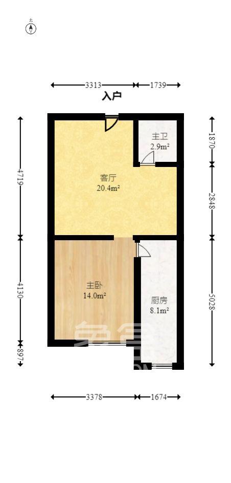 北辰三角洲E3区  1室1厅1卫   2600.00元/月室内图