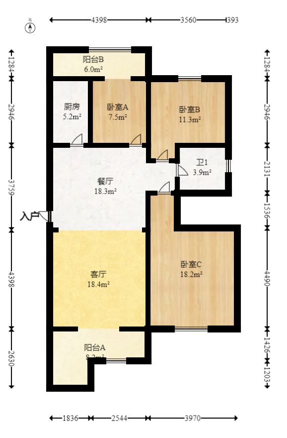 城市山水豪园(山水城市风景) 3室2厅2卫 112.0万 城市山水豪园(山水城市风景) 3室2厅2卫 112.0万户型图