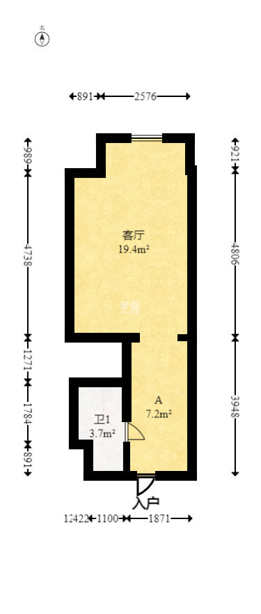 绿地长沙城际空间站（绿地新里佳苑）  1室1厅1卫   60.00万