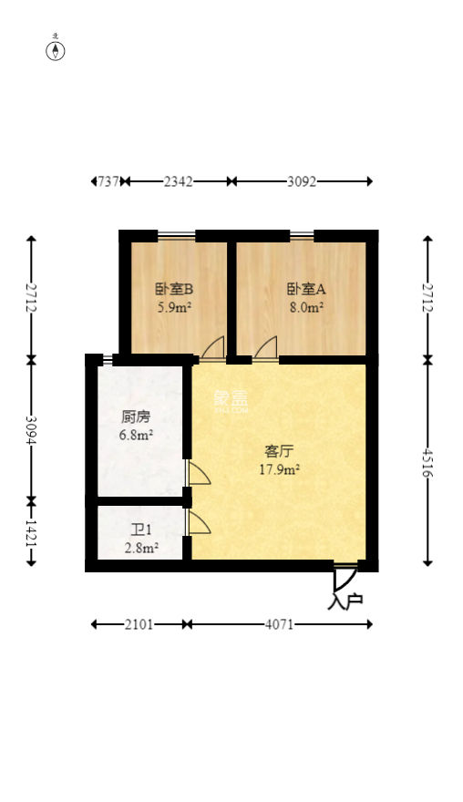 欧亚达国际广场  2室1厅1卫    50.18万