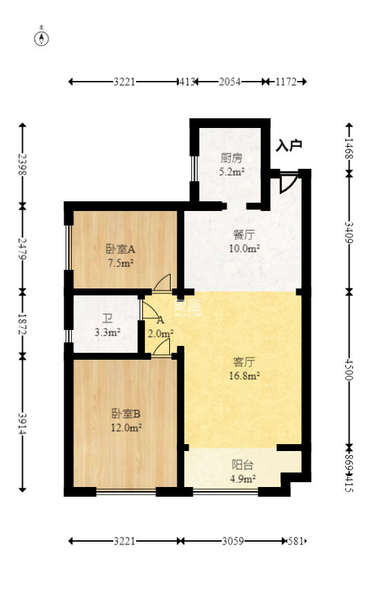 丽发新城  1室1厅1卫    55.8万