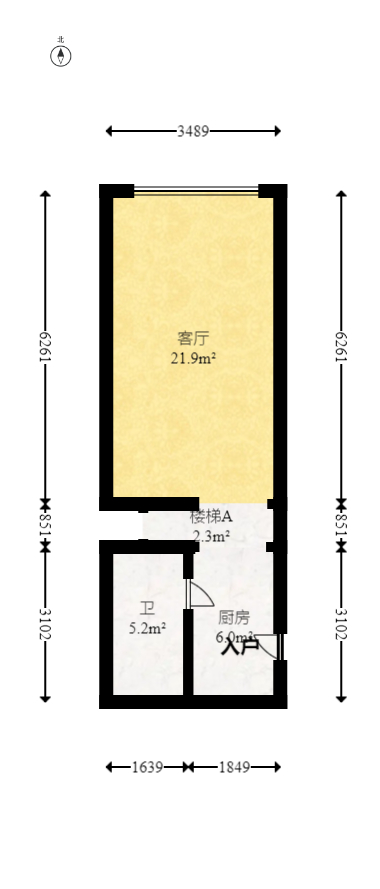 华远华时代  2室1厅1卫   80.00万室内图1