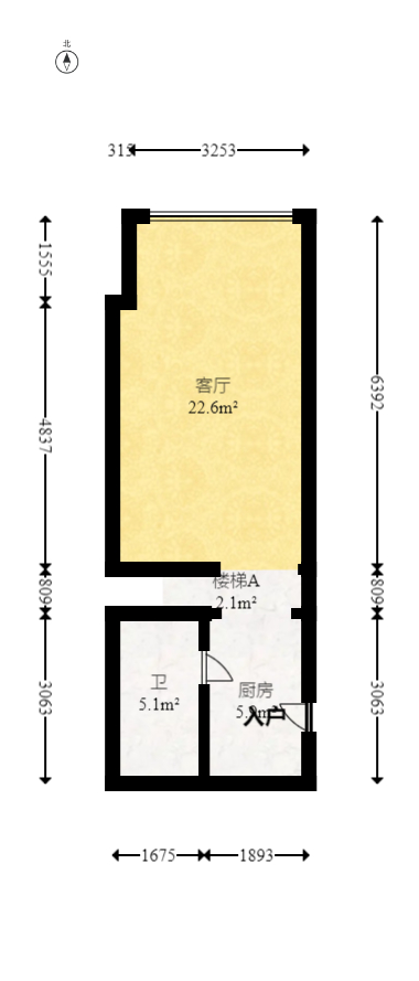 华远华时代  2室1厅1卫   61.80万室内图1