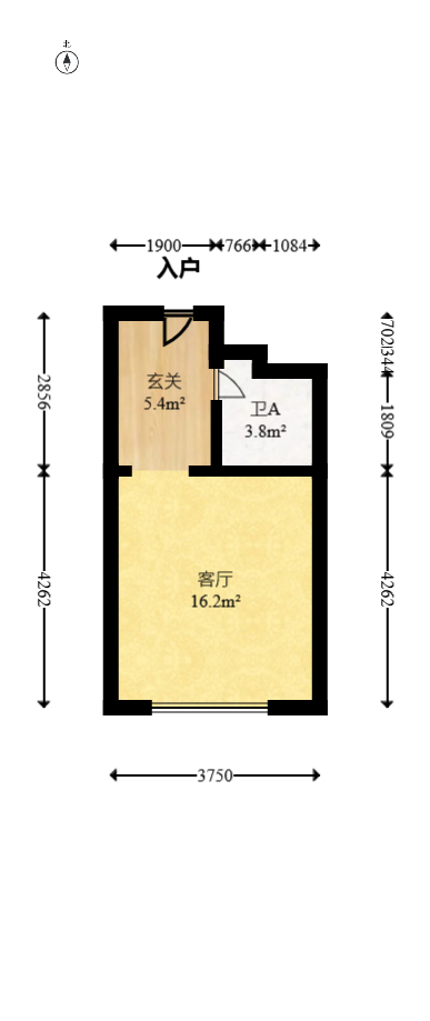 钰龙天下二期（钰龙佳园）  1室1厅1卫   19.00万室内图1