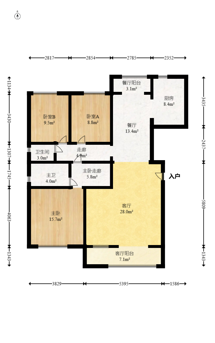 江悦和鸣  3室2厅2卫    221.0万 江悦和鸣  3室2厅2卫    221.0万户型图
