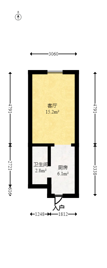 敏捷珑玥府 1室0厅1卫 14.5万 敏捷珑玥府 1室0厅1卫 14.5万户型图