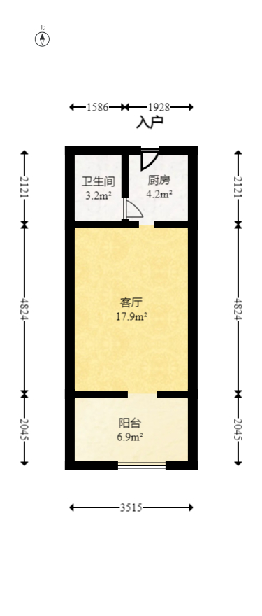 海德公园  1室1厅1卫   22.00万室内图1