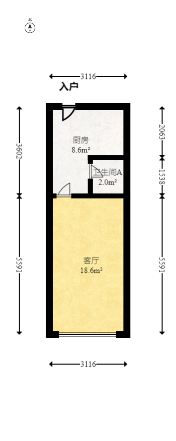 三王街散盘  1室1厅1卫   28.00万室内图1