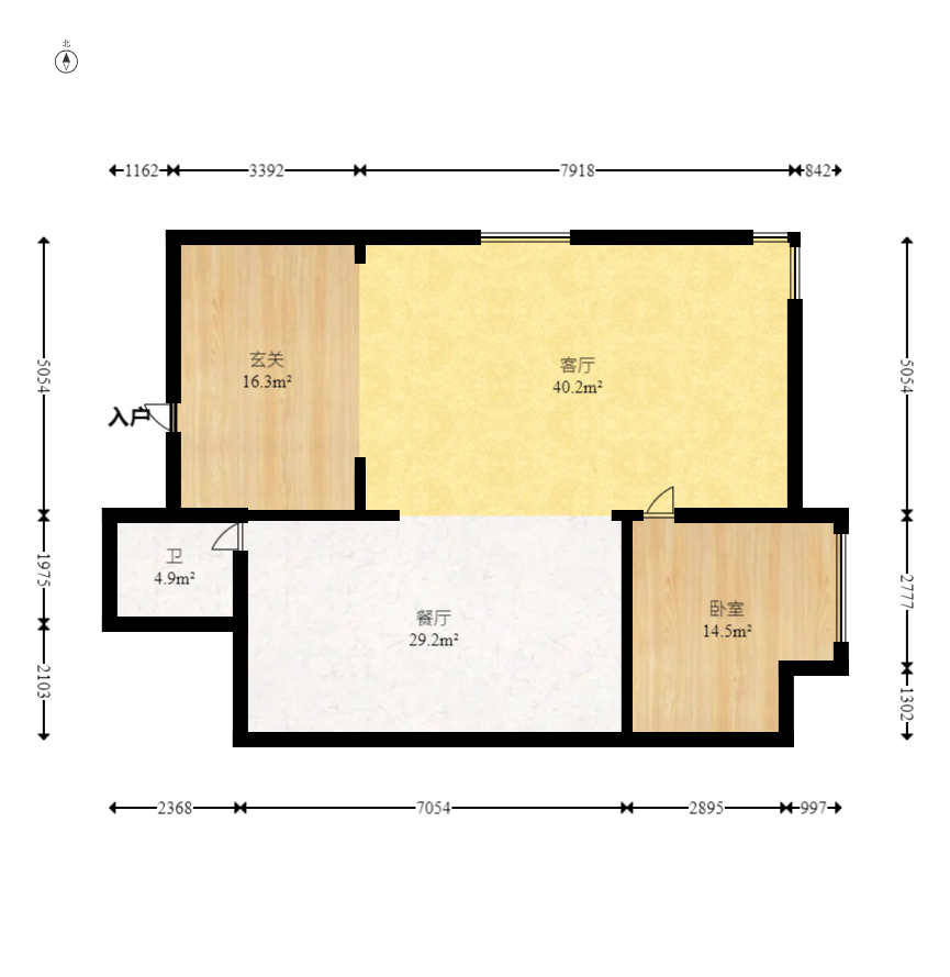 建鸿达现代城 1室2厅1卫 112.0万 建鸿达现代城 1室2厅1卫 112.0万户型图