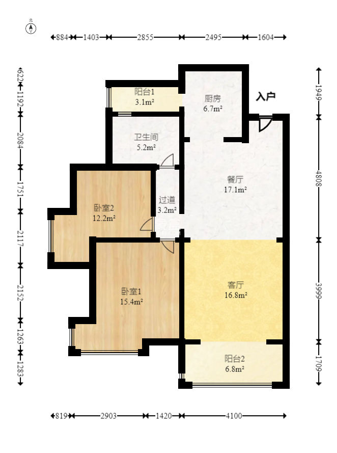 勤诚达新界  2室2厅1卫    57.0万