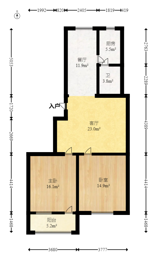中南汽车世界  2室2厅1卫   32.80万室内图1