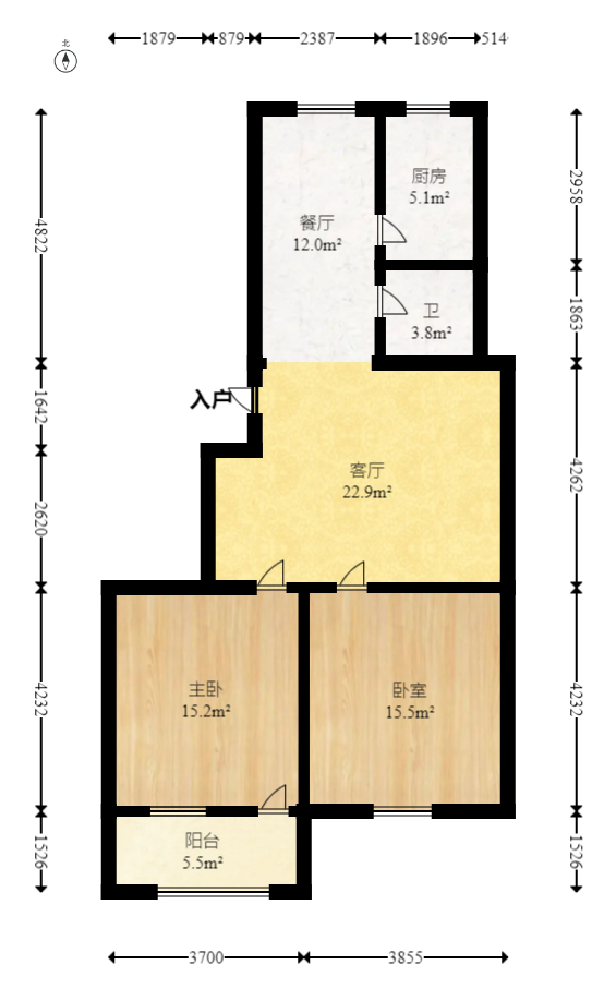 中南汽车世界 2室2厅1卫 31.8万 中南汽车世界 2室2厅1卫 31.8万户型图