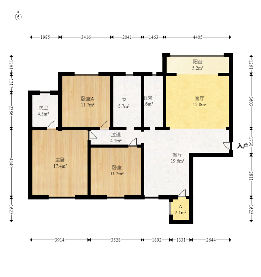 时代星城 3室2厅2卫 82.0万 时代星城 3室2厅2卫 82.0万户型图