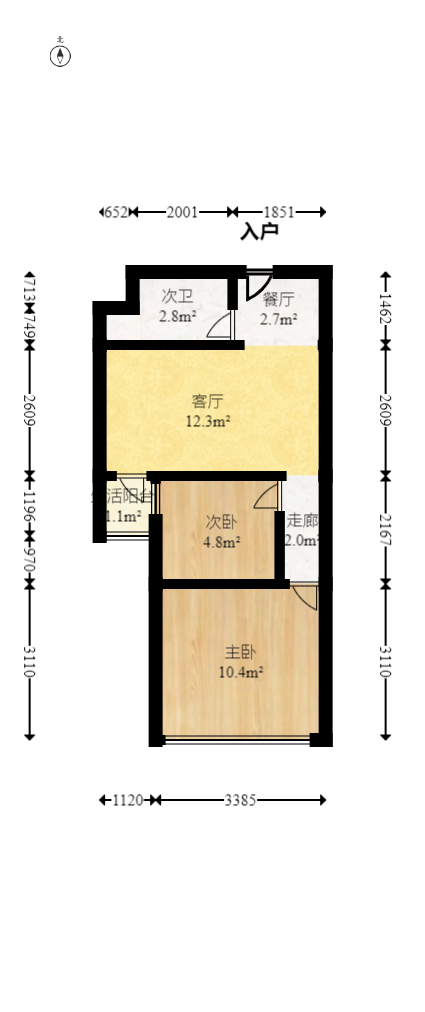 榭园  2室2厅1卫    78.5万室内图1